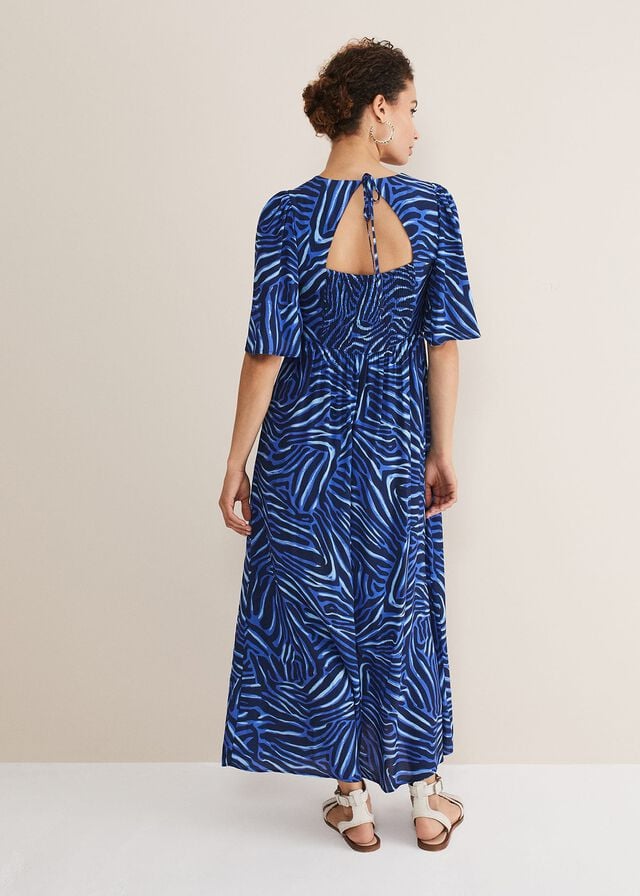 Blue Phase Eight Ayesha Zebra Print Dress | 6834EBFKX