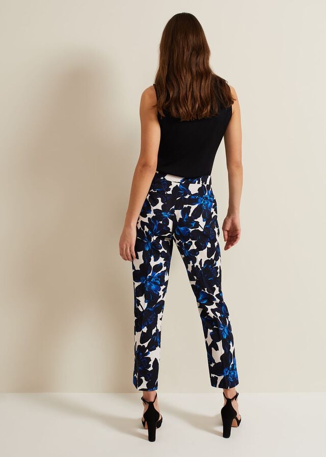 Blue Phase Eight Caddie Florals Trousers | 4176AQKDL