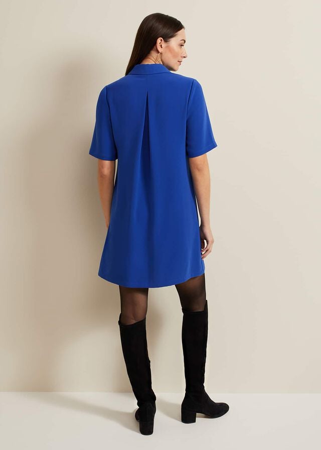 Blue Phase Eight Cara Button Through Tunic Dress | 1423QHJLA