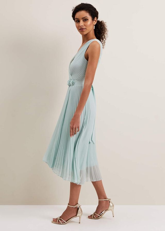 Blue Phase Eight Cressida Pleated Dress | 8951AYSEH