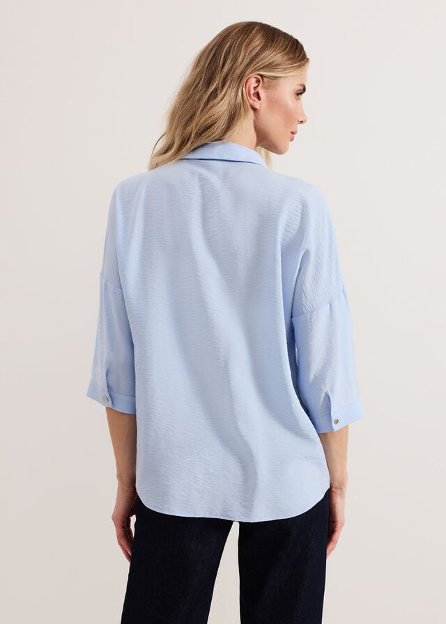 Blue Phase Eight Cynthia Zip Shirts | 0687PFXIB