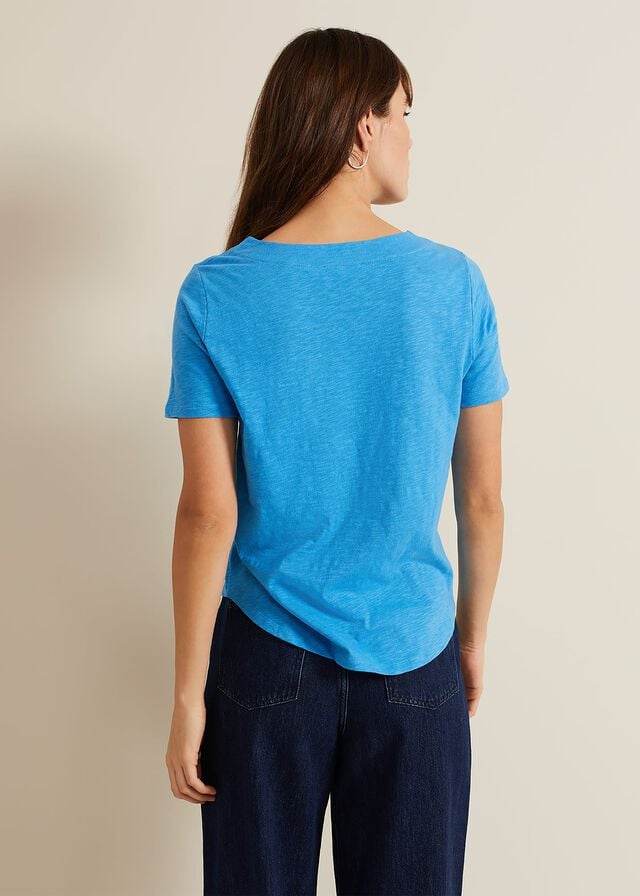 Blue Phase Eight Elspeth V Neck T Shirts | 7849LRWGK