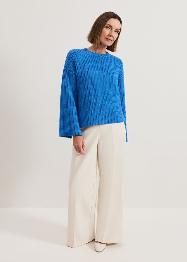 Blue Phase Eight Gabby Textured Knitwear | 2970ZQETI