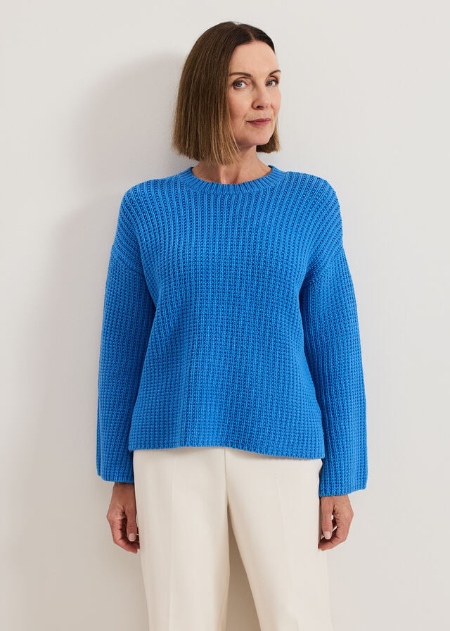 Blue Phase Eight Gabby Textured Knitwear | 2970ZQETI