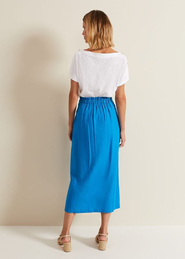 Blue Phase Eight Hayden Linen Wrap Skirts | 4671AGSDR