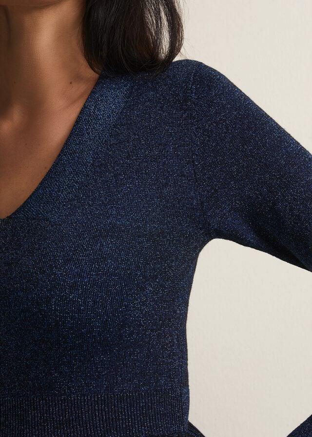 Blue Phase Eight Jessamin Shimmerted Knitwear | 8916DBEGM