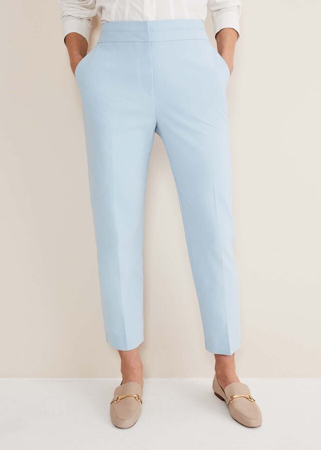 Blue Phase Eight Julianna Cropped Straight Legs Trousers | 0842WHROX