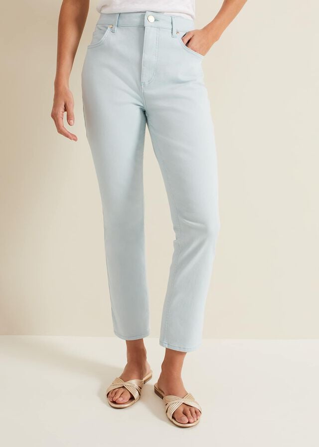 Blue Phase Eight Lindsey Cropped Straight Leg Trousers | 8279UICRV