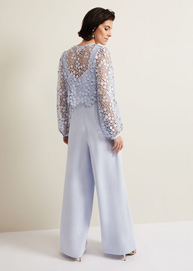 Blue Phase Eight Mariposa Lace Jumpsuit | 8659UDQTM