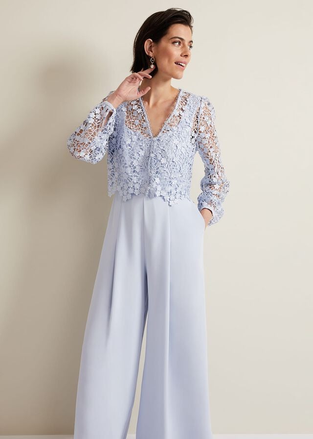 Blue Phase Eight Mariposa Lace Jumpsuit | 8659UDQTM