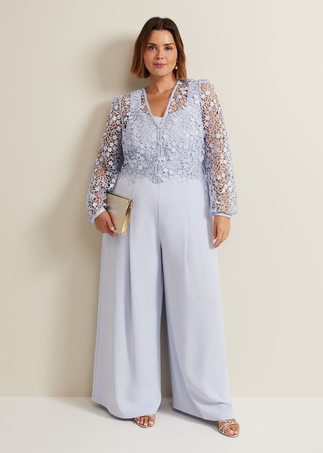 Blue Phase Eight Mariposa Lace Jumpsuit | 8659UDQTM