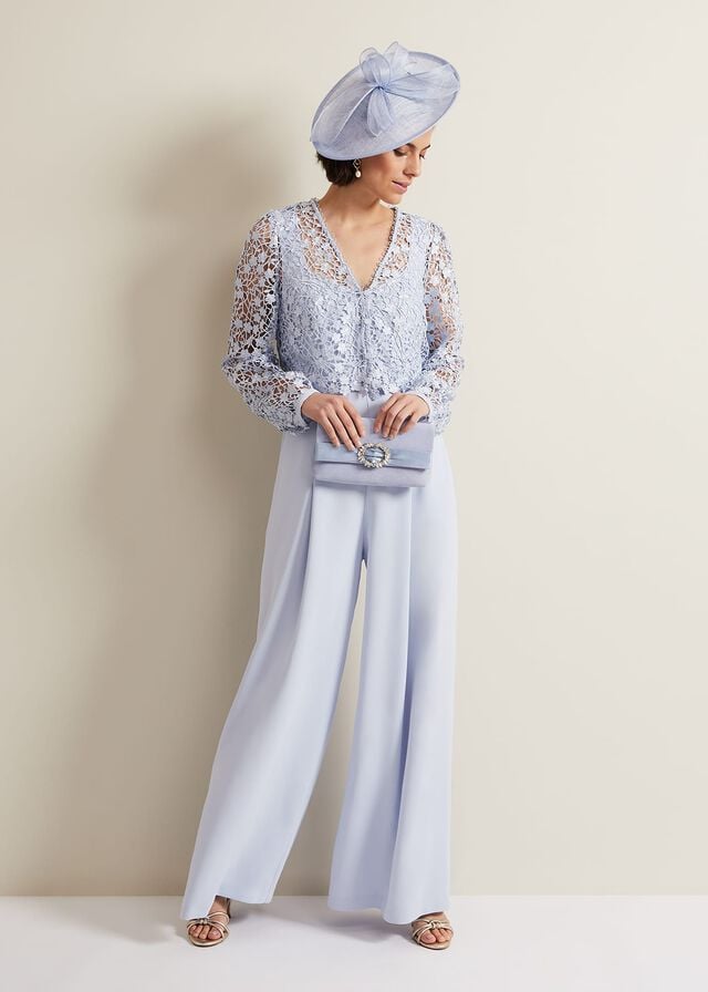 Blue Phase Eight Mariposa Lace Jumpsuit | 8659UDQTM