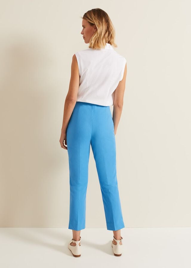 Blue Phase Eight Miah Stretch Capris Trousers | 7634PUQYH