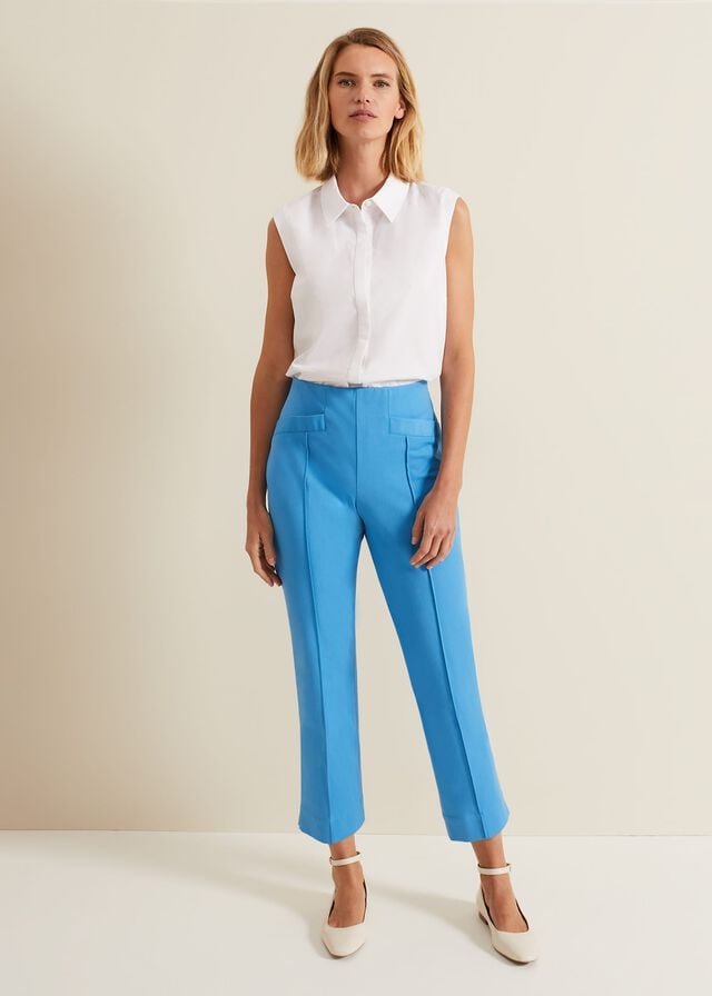 Blue Phase Eight Miah Stretch Capris Trousers | 7634PUQYH