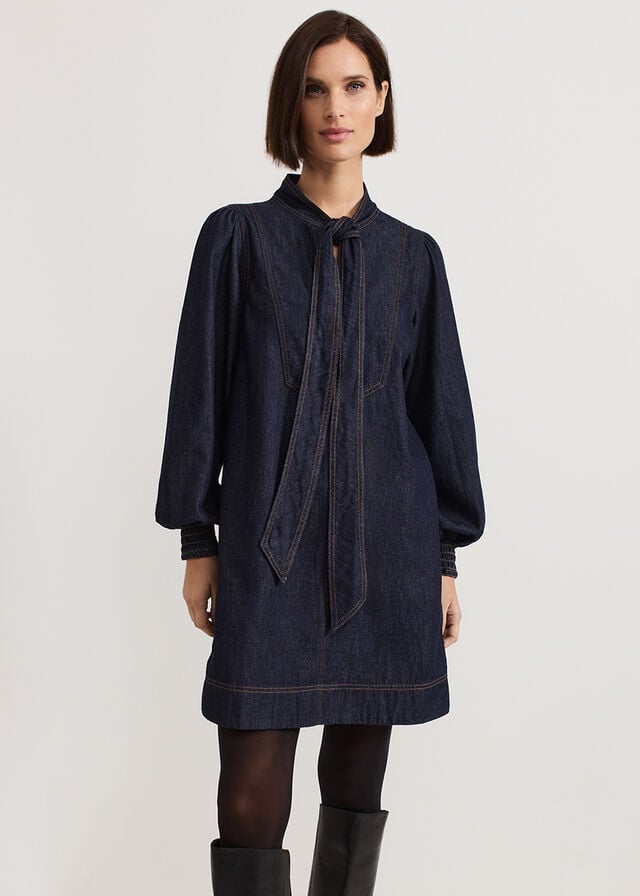 Blue Phase Eight Peggie Denim Dress | 0318TJGFU