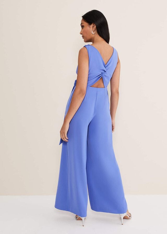 Blue Phase Eight Petite Elaina Blue Wide Leg Jumpsuit | 8357ONGIB