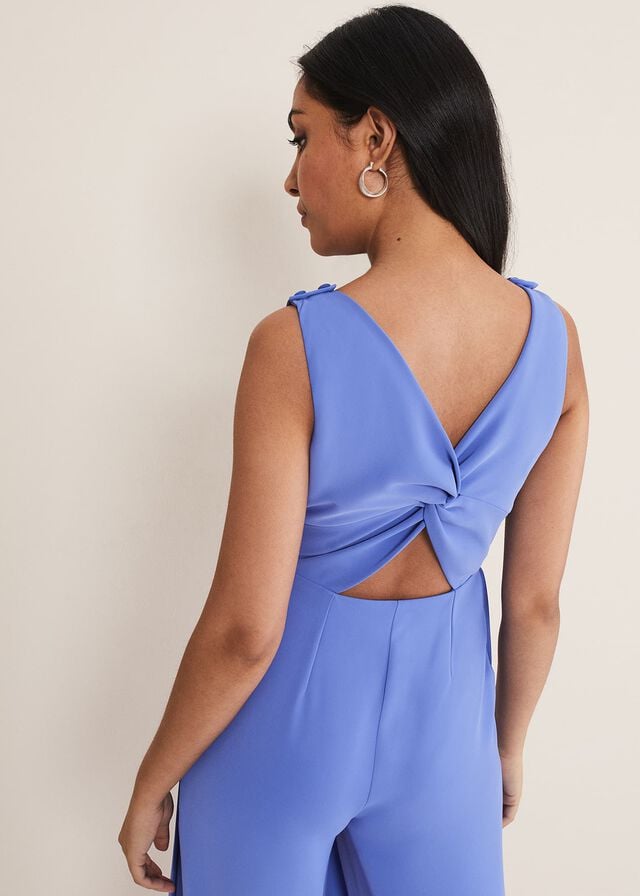 Blue Phase Eight Petite Elaina Blue Wide Leg Jumpsuit | 8357ONGIB