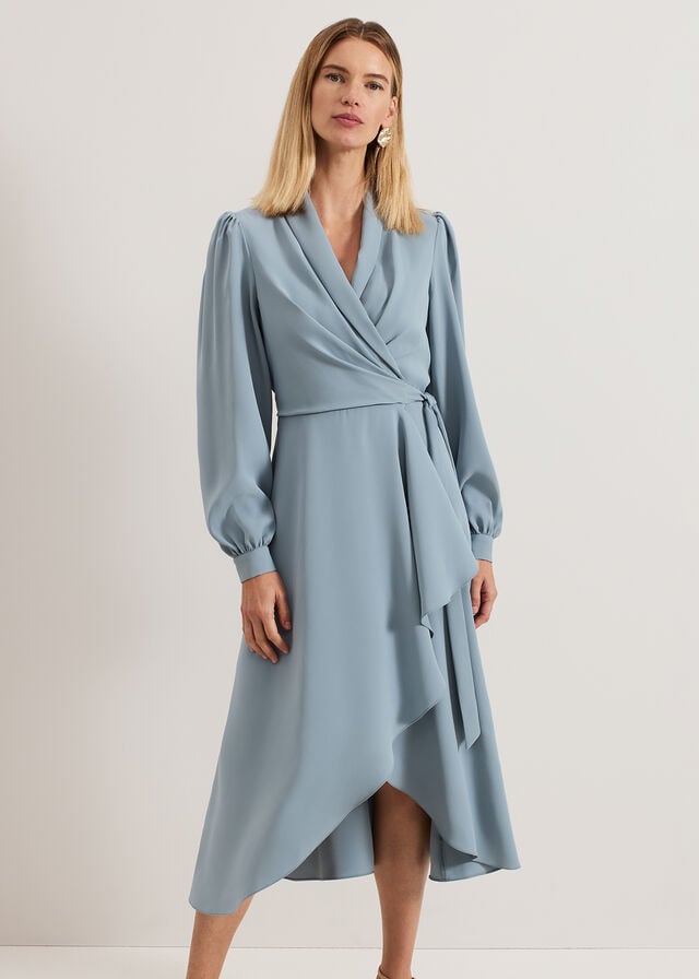 Blue Phase Eight Phillippa Wrap Dress | 2358LREON