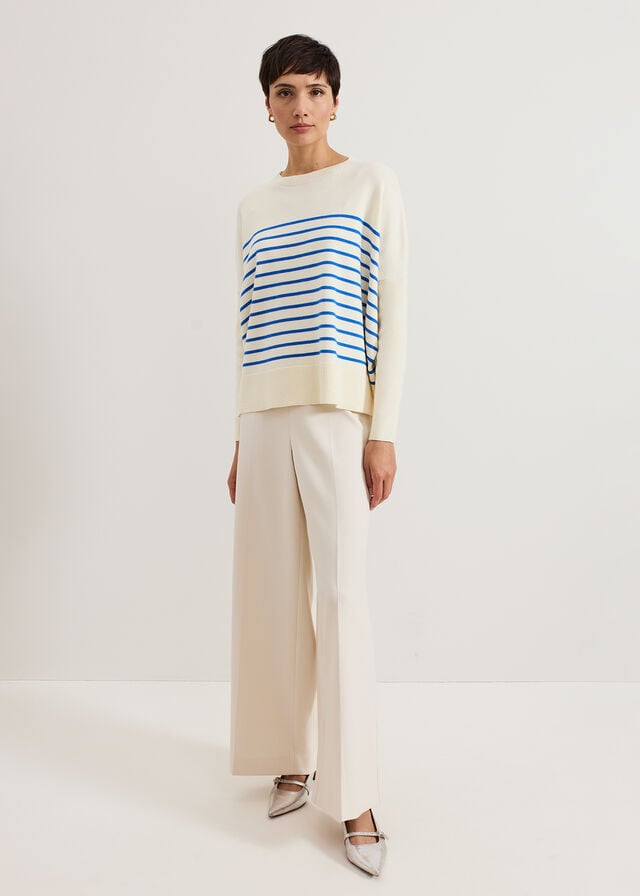 Blue Phase Eight Sadie Stripe Knitwear | 8369CXBTY