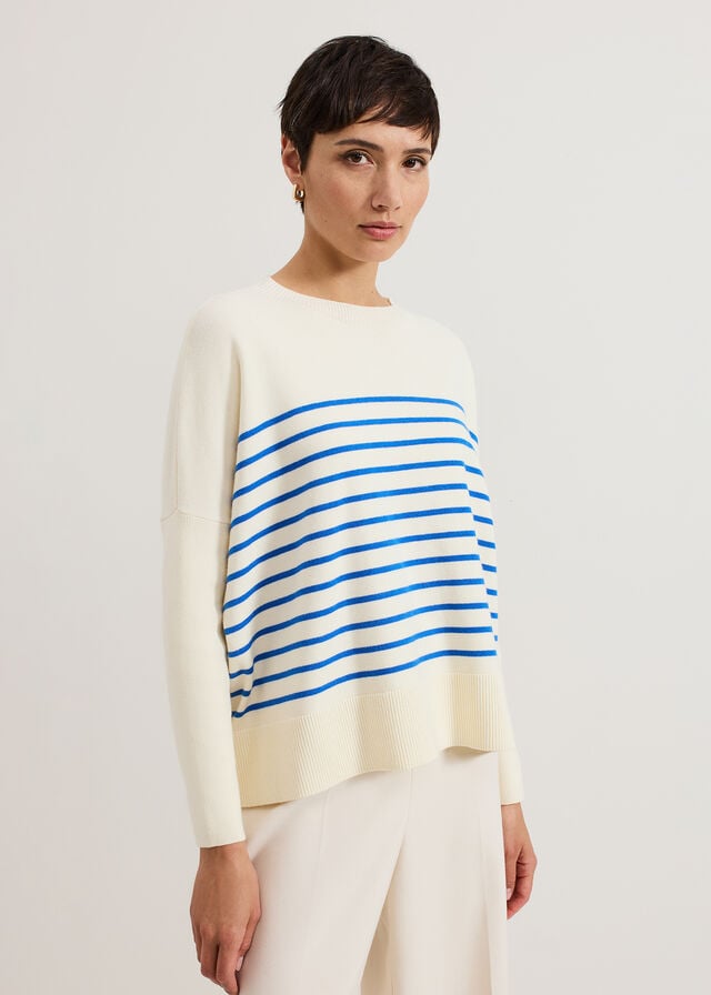 Blue Phase Eight Sadie Stripe Knitwear | 8369CXBTY