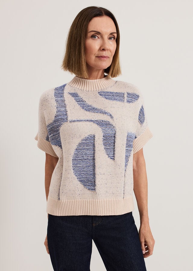 Blue Phase Eight Sara Geo Tabard Knitwear | 0395RTELX