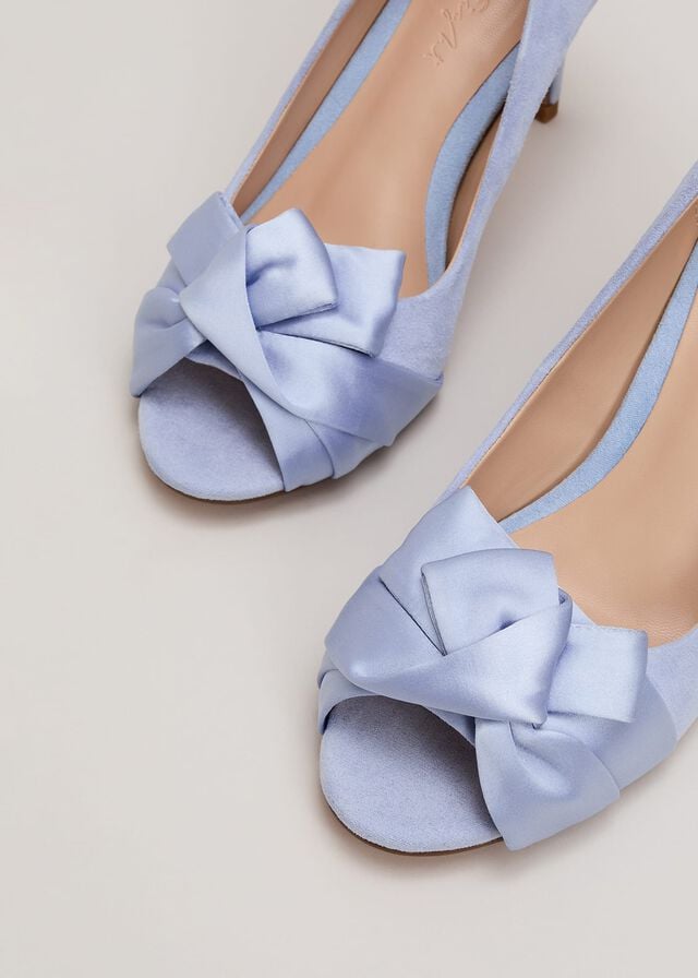 Blue Phase Eight Satin Twist Peeptoes Heels | 3204GFSXT