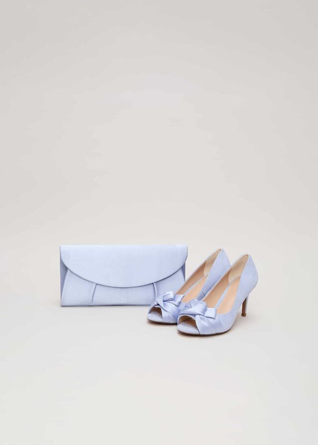 Blue Phase Eight Satin Twist Peeptoes Heels | 3204GFSXT