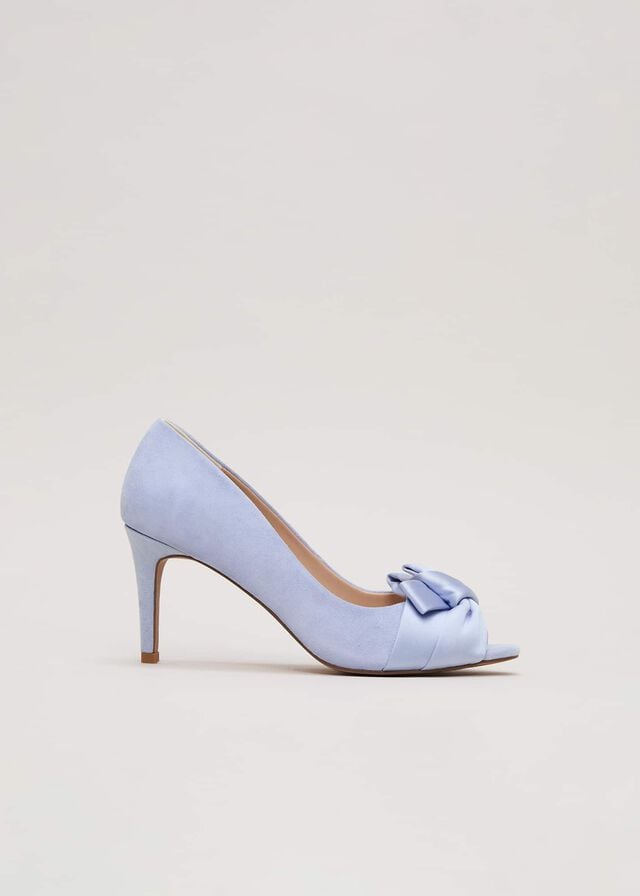 Blue Phase Eight Satin Twist Peeptoes Heels | 3204GFSXT