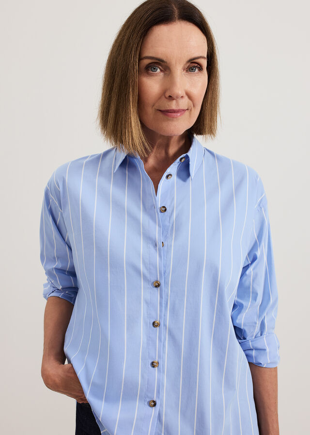 Blue Phase Eight Stripe Shirts | 4205DVTQG