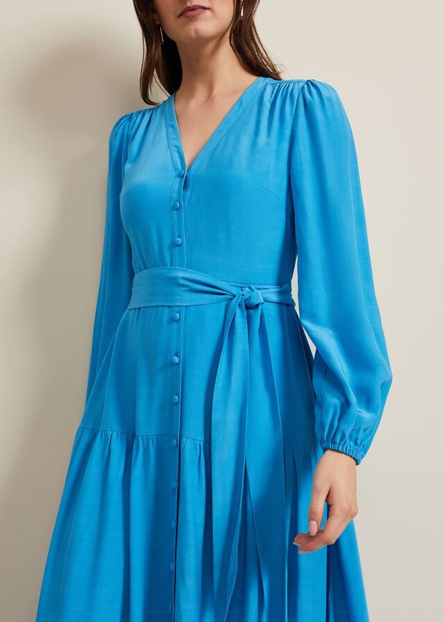 Blue Phase Eight Tori Button Through Dress | 4659FCKIR