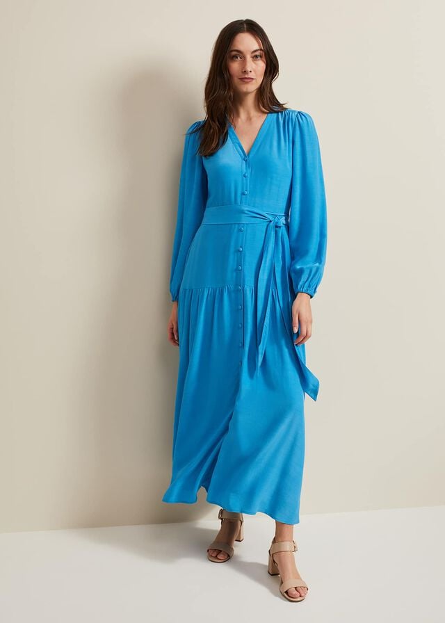 Blue Phase Eight Tori Button Through Dress | 4659FCKIR