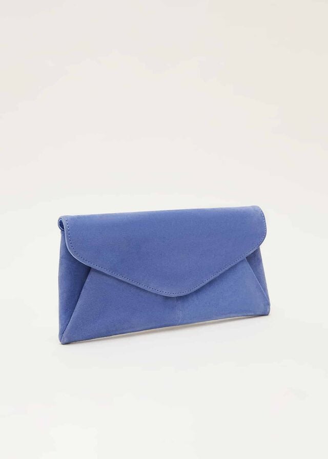 Blue Phase Eight Wendie Blue Suede Bags | 1238WGHVA