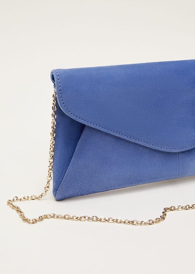 Blue Phase Eight Wendie Blue Suede Bags | 1238WGHVA