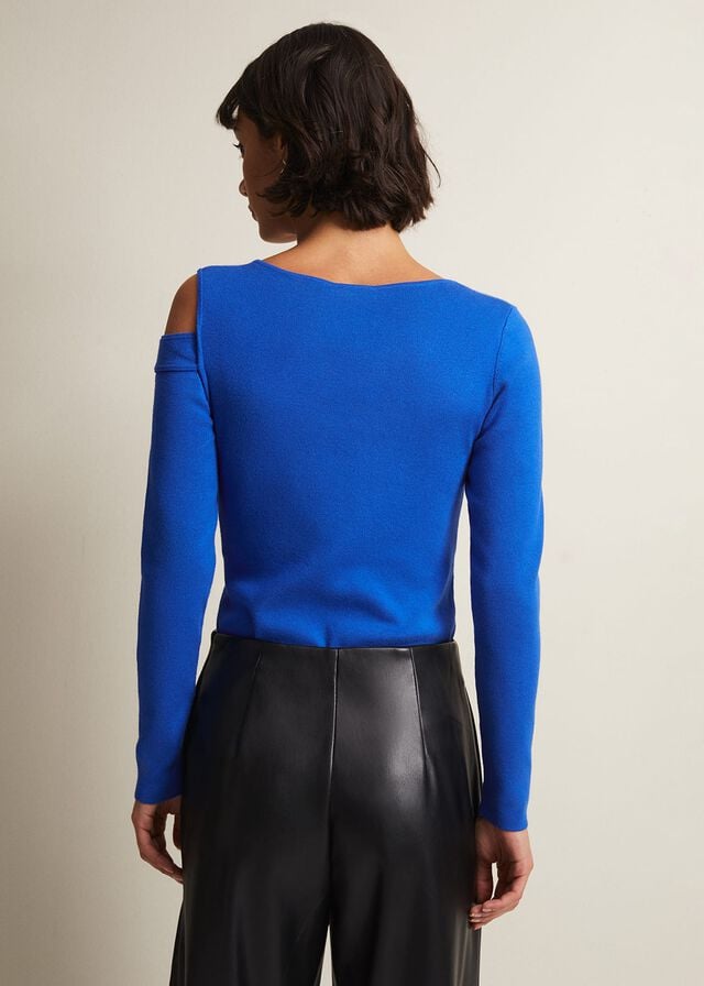 Blue Phase Eight Wren Blue Cut Outted Knitwear | 7138ZNHFE