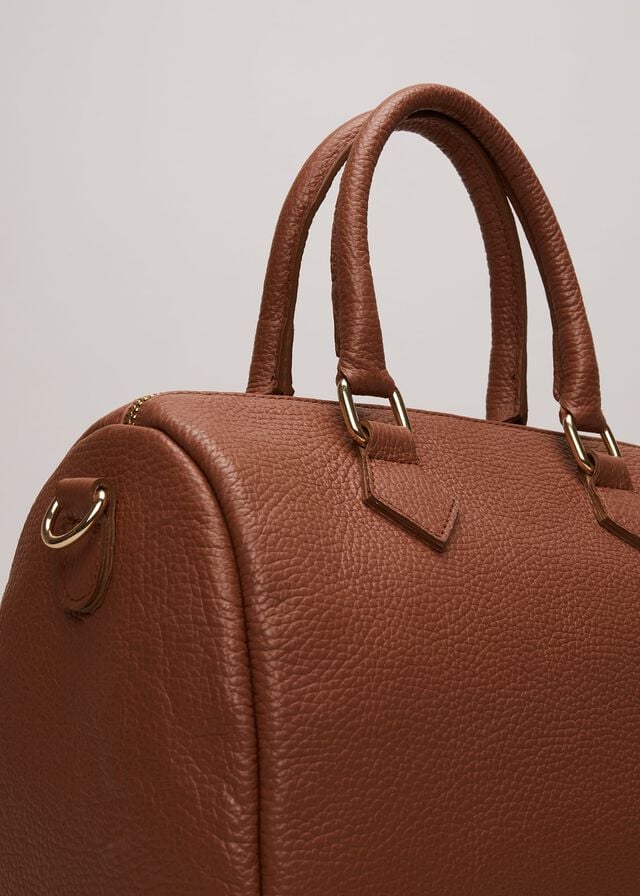 Brown Phase Eight Brown Leather Bowling Bags | 7096ASWYO