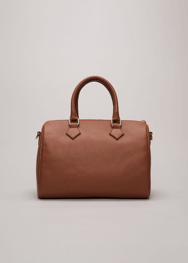 Brown Phase Eight Brown Leather Bowling Bags | 7096ASWYO