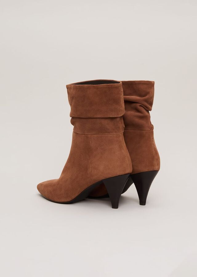 Brown Phase Eight Brown Suede Cone Western Boots | 9254HOEKT