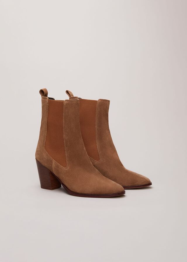 Brown Phase Eight Brown Suede Cowboy Boots | 3289WOSJX