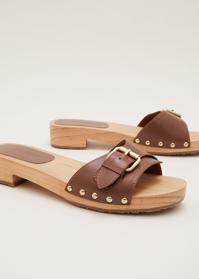 Brown Phase Eight Buckle Front Flats | 4506QKJUI