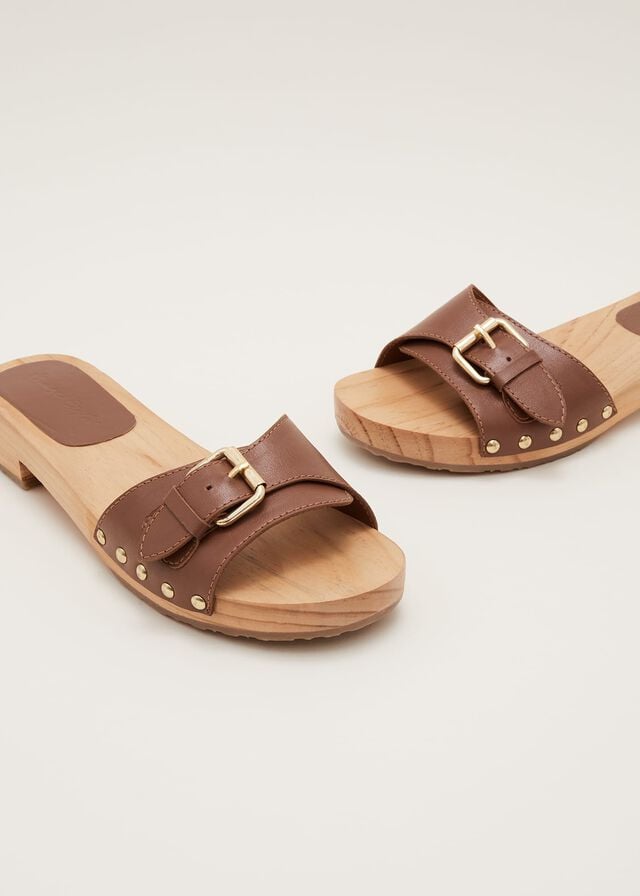 Brown Phase Eight Buckle Front Flats | 4506QKJUI