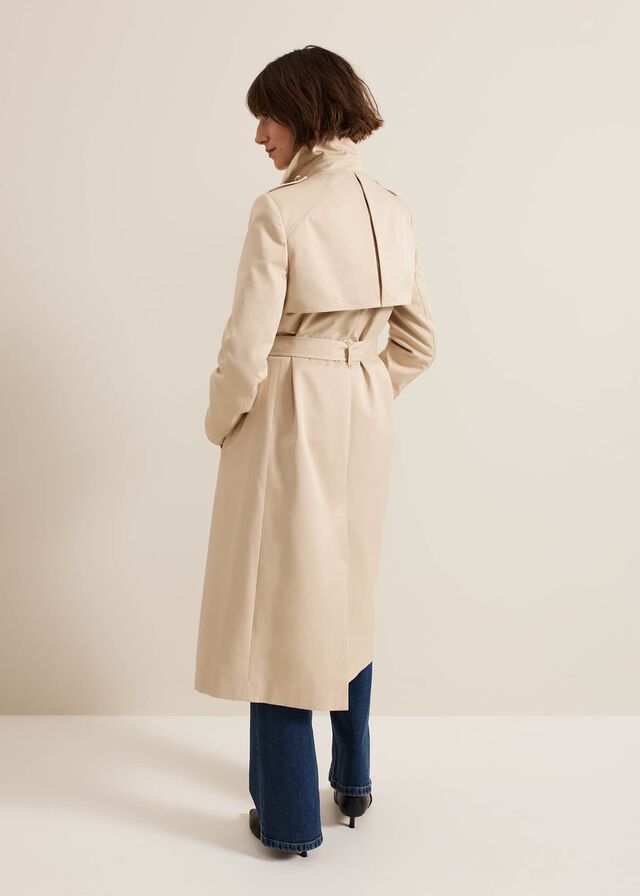 Brown Phase Eight Cheryl Camel Long Fitted Trench Coats | 3816VFJEL