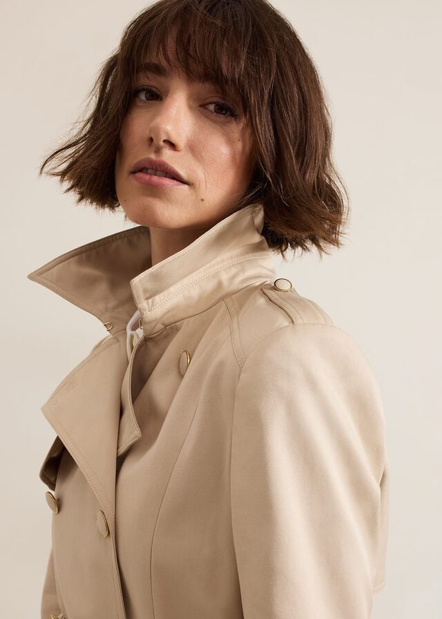 Brown Phase Eight Cheryl Camel Long Fitted Trench Coats | 3816VFJEL