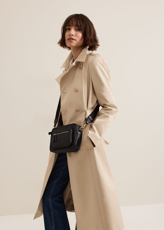 Brown Phase Eight Cheryl Camel Long Fitted Trench Coats | 3816VFJEL