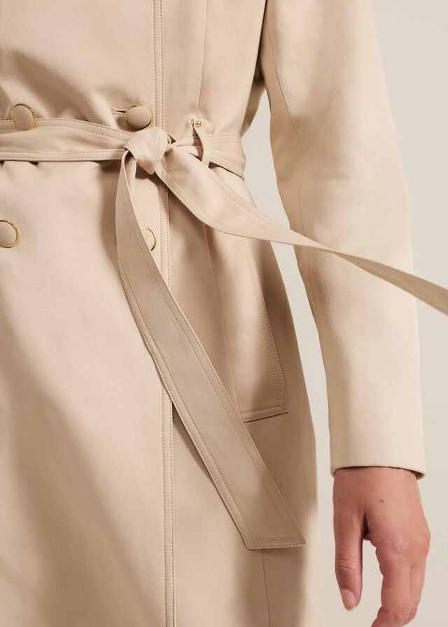 Brown Phase Eight Cheryl Camel Long Fitted Trench Coats | 2903PZACM