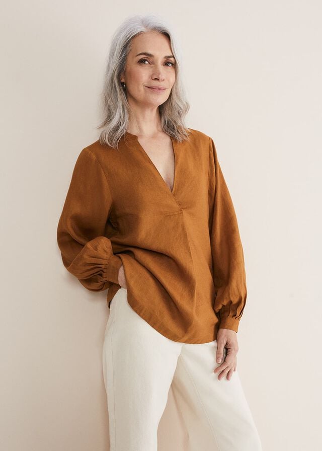 Brown Phase Eight Emma Shirts | 6971GHYWR