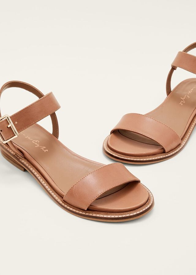 Brown Phase Eight Flat Buckle Flats | 4809JAYVG