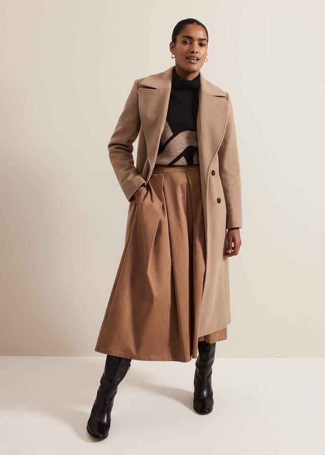 Brown Phase Eight Livvy Wool Camel Trench Coats | 1560WXLUP