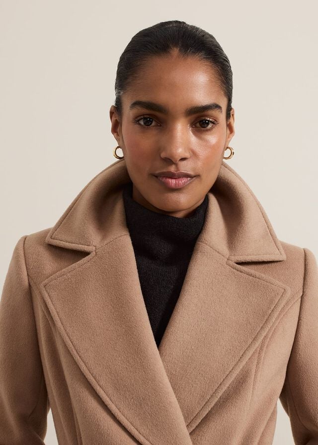 Brown Phase Eight Livvy Wool Camel Trench Coats | 1560WXLUP