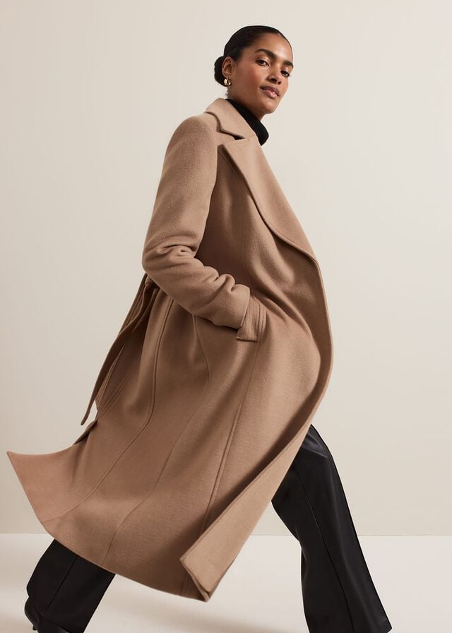 Brown Phase Eight Livvy Wool Camel Trench Coats | 1560WXLUP