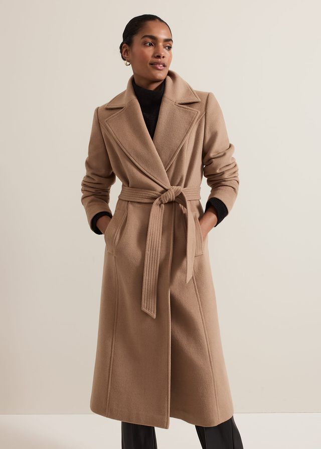 Brown Phase Eight Livvy Wool Camel Trench Coats | 1560WXLUP